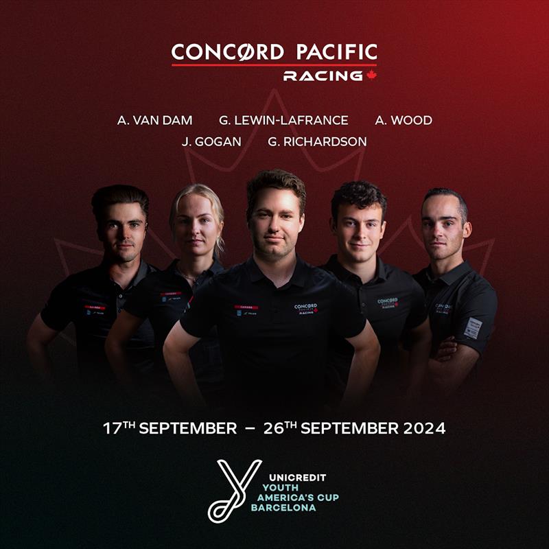 Concord Pacific Racing squad for the UniCredit Youth America's Cup photo copyright Concord Pacific Racing taken at  and featuring the AC40 class