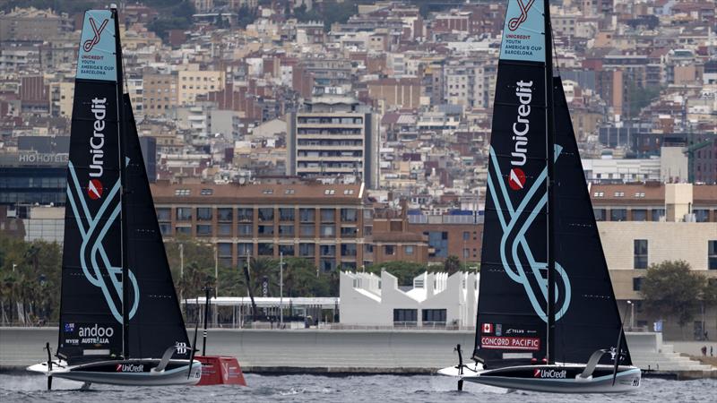 Concord Pacific Racing Youth Team Canada, Andoo Team Australia Youth Team on UniCredit Youth America's Cup, Race Day 3 - Group B  - September 20, 2024 - Barcelona - photo © David Maynard / www.alleycatphotographer.com