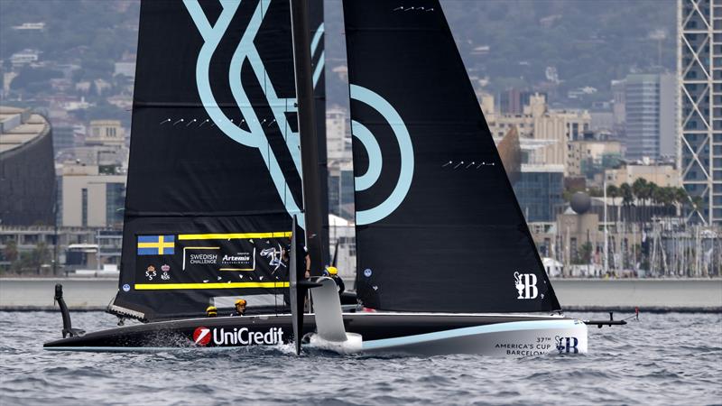 Swedish Challenge Youth Team Powered by Artemis Technologies, displacement sailing on UniCredit Youth America's Cup, Race Day 3 - Group B  - September 20, 2024 - Barcelona - photo © David Maynard / www.alleycatphotographer.com