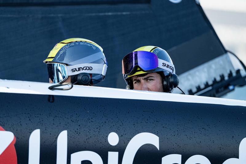 James Grummet (L) ands Matt Beck (R) as they wait for the final race of the Qualifying Series - Athena Pathway Youth United Kingdom on Day 6 - Group A - UniCredit Youth America's Cup - September 23, 2024 - Barcelona - photo © Ricardo Pinto / America's Cup