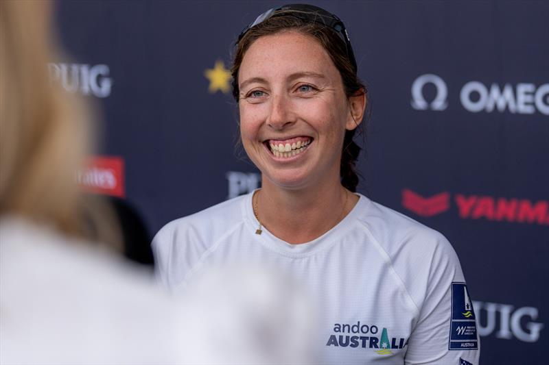 Olivia Price, skipper of Andoo Team Australia - Puig Women's America's Cup -  Day 2, Group B - October 6, 2024  - photo © Ian Roman / America's Cup