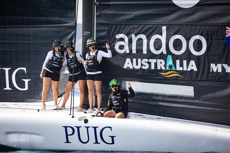 Olivia Price, Lisa Darmanin, Annie Wilmot and Laura Harding ready to go racing - photo © Nic Douglass @sailorgirlHQ