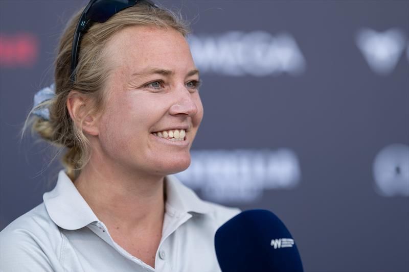 Tash Bryant, port helm of Athena Pathway - Puig Women's America's Cup - photo © Ricardo Pinto / America's Cup