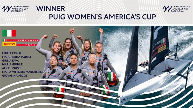 Luna Rossa Prada Pirelli Women's Team win the Puig Women's America's Cup Final - October 12, 2024 photo copyright America's Cup taken at  and featuring the AC40 class