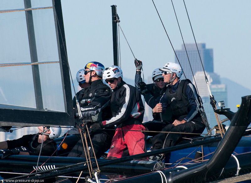 The American Youth Sailing Force during the US trials for the Red Bull Youth America's Cup photo copyright Erik Simonson taken at  and featuring the AC45 class