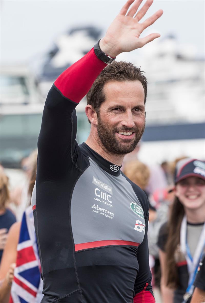 Land Rover BAR bow out of the 35th America's Cup photo copyright Lloyd Images taken at  and featuring the AC50 class