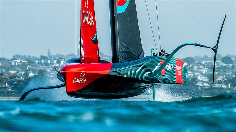 Emirates Team New Zealand - AC75 -  Hauraki Gulf - April 19, 2023 - photo © Adam Mustill / America's Cup