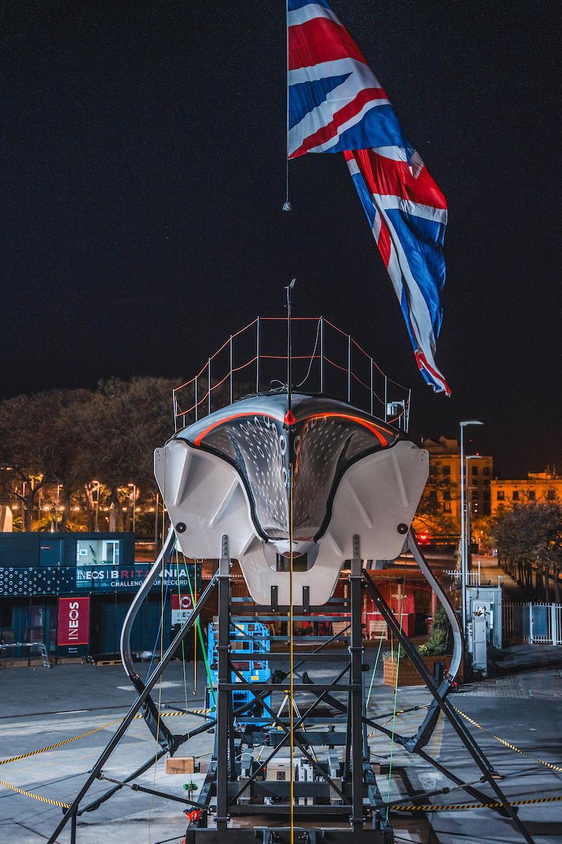 INEOS Britannia's new AC75 Race Boat revealed in Barcelona photo copyright Cameron Gregory taken at  and featuring the AC75 class