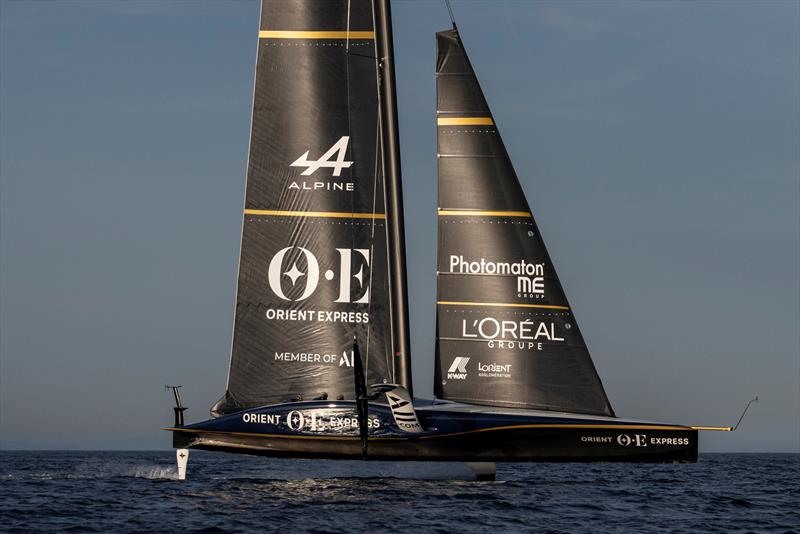 Orient Express Racing Team's AC75 makes its debut flight - photo © Alexander Champy-McLean / Orient Express Racing Team