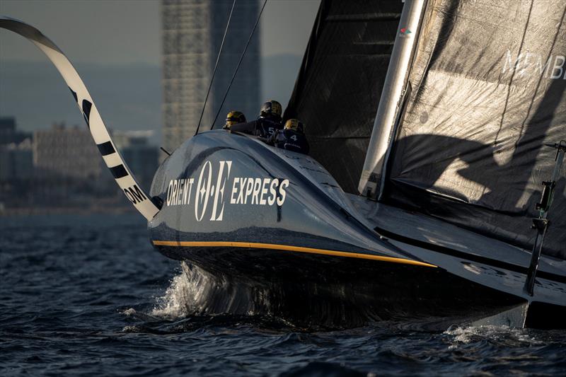 Orient Express Racing Team's AC75 makes its debut flight - photo © Alexander Champy-McLean / Orient Express Racing Team