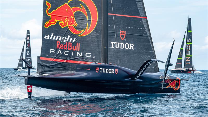 American Magic,  Alinghi RBR and INEOS Britannia - AC75 - June 22, 2024 - Barcelona photo copyright Ivo Rovira / America's Cup taken at New York Yacht Club and featuring the AC75 class