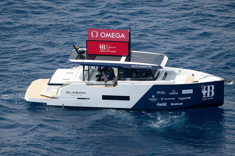 Committee Boat -  AC75  - Louis Vuitton Preliminary Event - Day 1 - Barcelona - August 22, 2024 - photo © Ian Roman / America's Cup