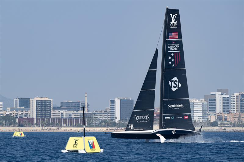 American Magic - AC75  - Louis Vuitton Preliminary Event - Day 2 - Barcelona - August 23, 2024 - photo © Ricardo Pinto / America's Cup