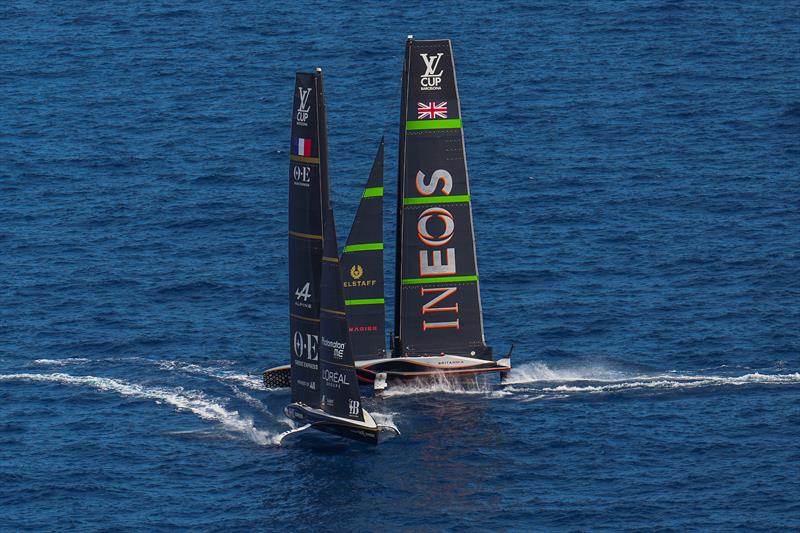 INEOS Britannia vs. Orient Express Racing Team on Louis Vuitton Preliminary Regatta Barcelona Day 4 - August 25th 2024 - photo © Ian Roman / America's Cup