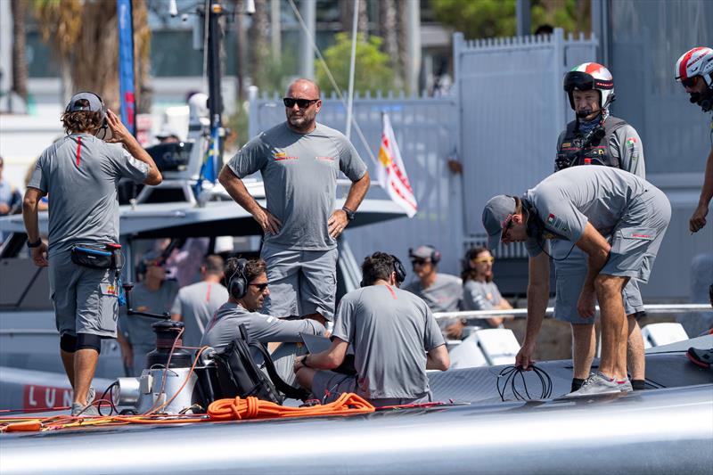 Luna Rossa departure - Louis Vuitton Cup - Day 1 - Barcelona - August 29, 2024 - photo © Ian Roman / America's Cup