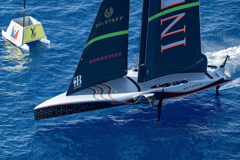 On-board Britannia were Ben Ainslie and Dylan Fletcher as Co-Helms, Bleddyn Mon and Leigh McMillan as Trimmers, and Ben Cornish, Matt Gotrel, Neil Hunter and Matt Rossiter as Cyclors on day 1 of racing at the Louis Vuitton Cup in Barcelona - photo © Ricardo Pinto / America's Cup