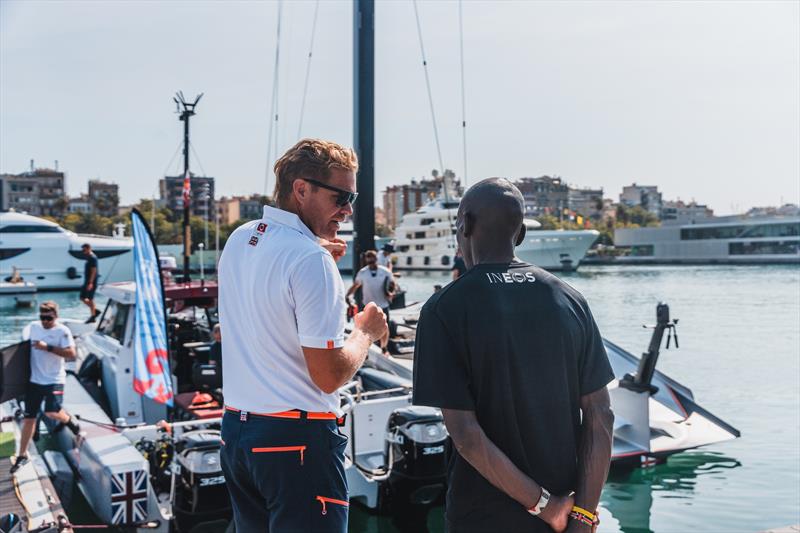 Eliud Kipchoge joined Ben Ainslie's INEOS Britannia team at their base in Barcelona - photo © Cameron Gregory / INEOS Britannia