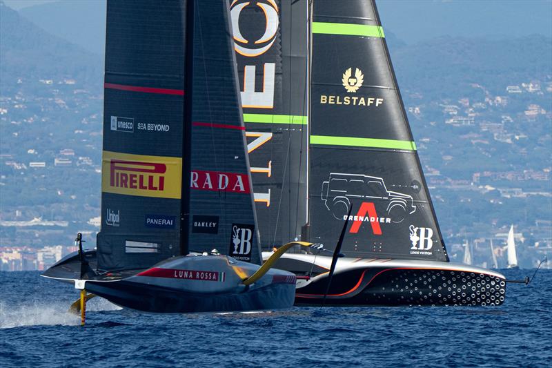 INEOS Britannia vs. Luna Rossa Prada Pirelli on Louis Vuitton Cup Round Robin 1 Day 3 - photo © Ian Roman / AmericasCup