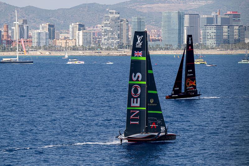 INEOS Britannia vs. Alinghi Red Bull Racing on Louis Vuitton Cup Round Robin 1 Day 3 - photo © Ricardo Pinto / America's Cup