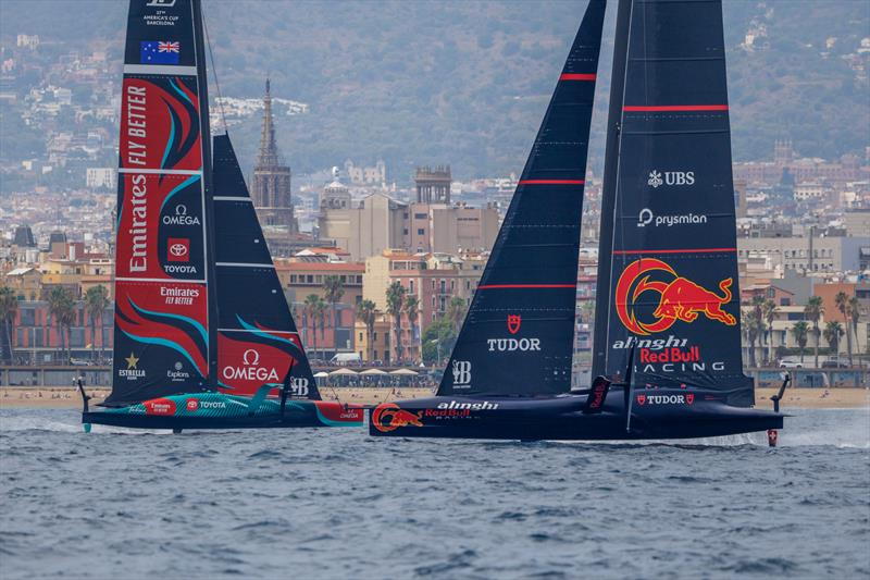 Alinghi Red Bull Racing vs - Emirates Team NZ - Race 15  Day 4 - Round Robin 1 - Louis Vuitton Cup - September 1, 2024 - Barcelona - photo © Job Vermeulen