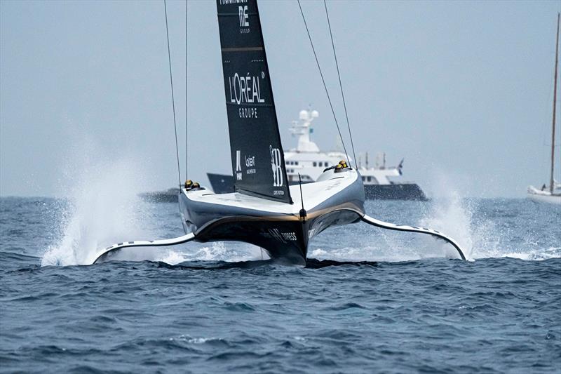 Alinghi Red Bull Racing vs. Orient Express Racing Team on Louis Vuitton Cup Round Robin Day 5 photo copyright Ian Roman / America's Cup taken at  and featuring the AC75 class