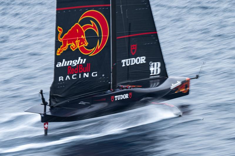 Alinghi Red Bull Racing vs. Orient Express Racing Team on Louis Vuitton Cup Round Robin Day 5 photo copyright Ricardo Pinto / America's Cup taken at  and featuring the AC75 class