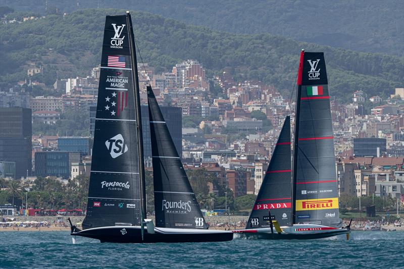 New York Yacht Club American Magic vs. Luna Rossa Prada Pirelli on Louis Vuitton Cup Round Robin Day 7 - photo © Ian Roman / America's Cup