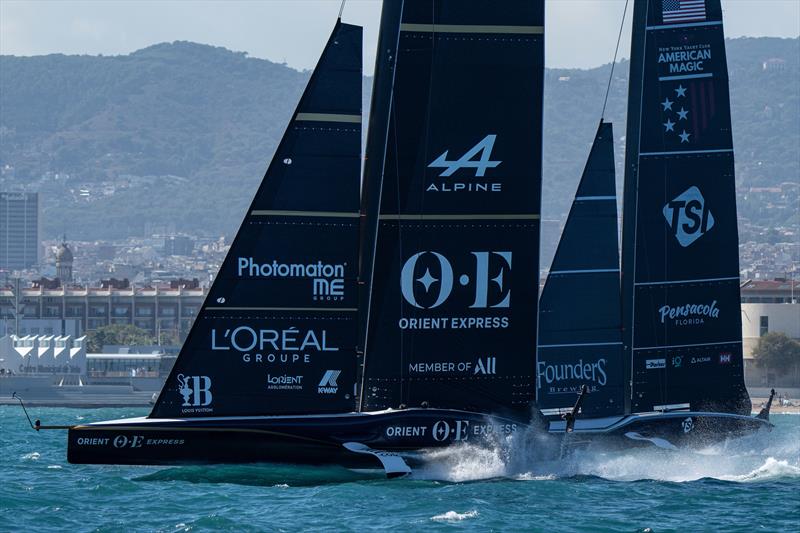 New York Yacht Club American Magic vs. Orient Express Racing Team on Louis Vuitton Cup Round Robin Day 7 - photo © Ian Roman / America's Cup