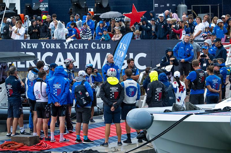 American Magic's docktalk - Day 8 - Round Robin 2 - Louis Vuitton Cup - September 8, 2024 - photo © Ricardo Pinto / America's Cup