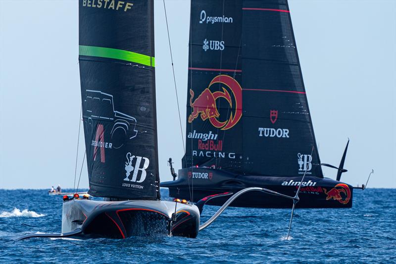 INEOS Britannia  and Alinghi Red Bull Racing (SUI) - Day 3 - Semi-Finals - Louis Vuitton Cup - Day 12 - September 16, 2024 - Barcelona - photo © Ian Roman / America's Cup