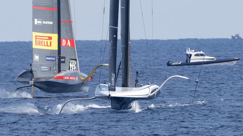 Luna Rossa Prada Pirelli vs. New York Yacht Club American Magic on Louis Vuitton Cup Semi-Finals Day 3 - 16th September 2024 photo copyright David Maynard / www.alleycatphotographer.com taken at  and featuring the AC75 class