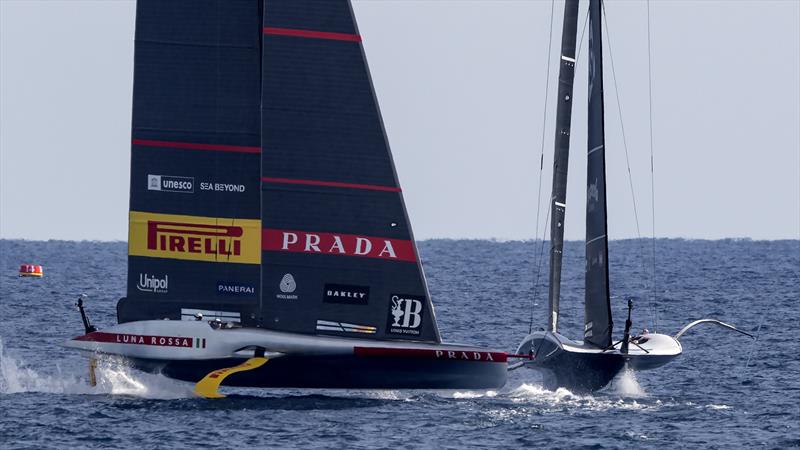 Luna Rossa Prada Pirelli vs. New York Yacht Club American Magic on Louis Vuitton Cup Semi-Finals Day 3 - 16th September 2024 photo copyright David Maynard / www.alleycatphotographer.com taken at  and featuring the AC75 class