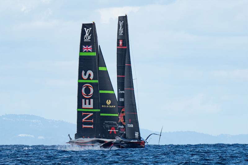 Alinghi Red Bull Racing vs. INEOS Britannia on Louis Vuitton Cup Semi-Finals Day 4 - 18th September 2024 - photo © Ian Roman / America's Cup