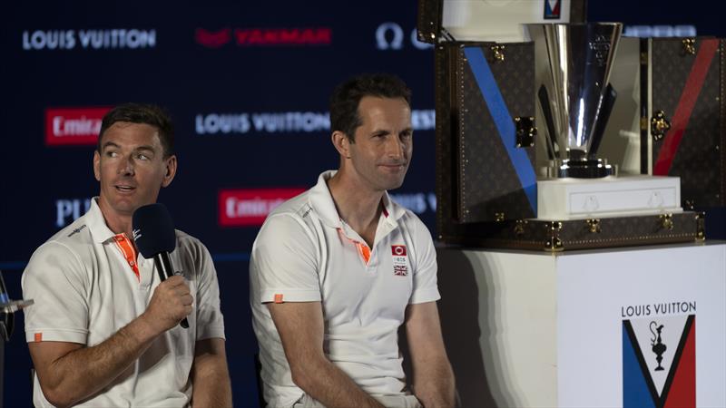 Dylan Fletcher and Ben Ainslie during the Louis Vuitton Cup Finals Media Conference - photo © David Maynard / www.alleycatphotographer.com