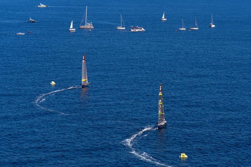 INEOS Britannia vs. Luna Rossa Prada Pirelli on Louis Vuitton Cup Final Race Day 2 - September 28, 2024 - photo © Ian Roman / America's Cup