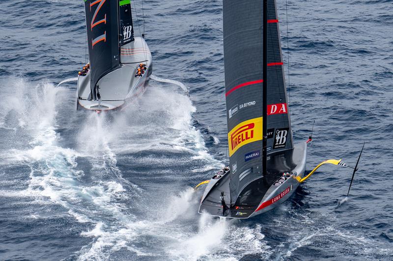 Luna Rossa Prada Pirelli vs INEOS Britannia (pre-start of race 9) - Louis Vuitton Cup Final - Race Day 6 - October 2, 2024  - photo © Ian Roman / America's Cup