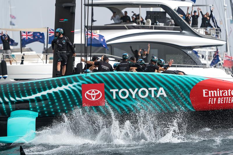 Emirates Team NZ tows home - Louis Vuitton 37th America's Cup, Race Day 3 - October 14, .2024 - photo © Ian Roman / America's Cup