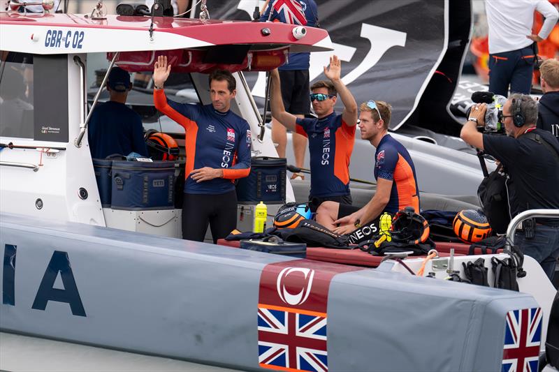 INEOS Britannia crew acknowledge supporters - Louis Vuitton 37th America's Cup, Race Day 3 - October 14, .2024 - photo © Ian Roman / America's Cup