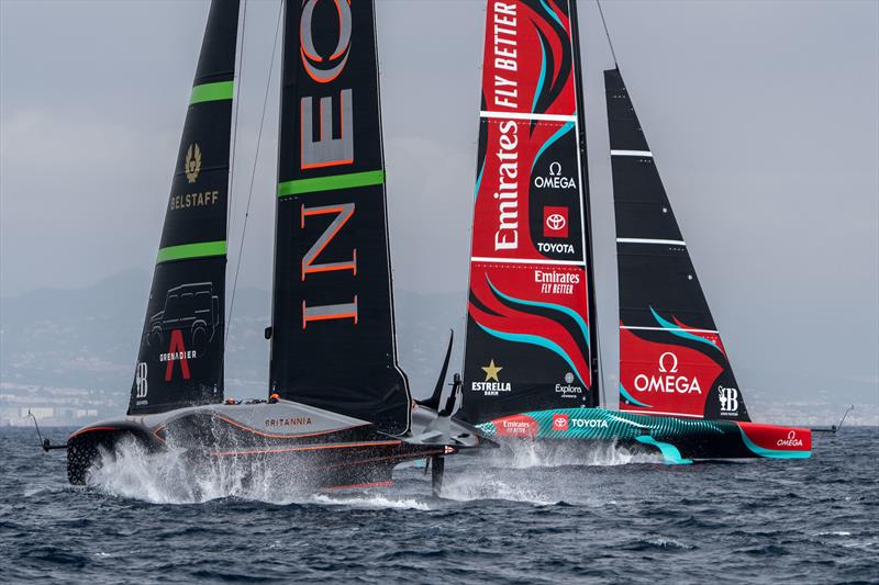 INEOS Britannia and Emirates Team NZ - Louis Vuitton 37th America's Cup, Race Day 3 - October 14, .2024 - photo © Ian Roman / America's Cup