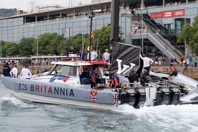 INEOS Britannia heads out to race - Louis Vuitton 37th America's Cup, Race Day 3 - October 14, .2024 - photo © Ian Roman / America's Cup