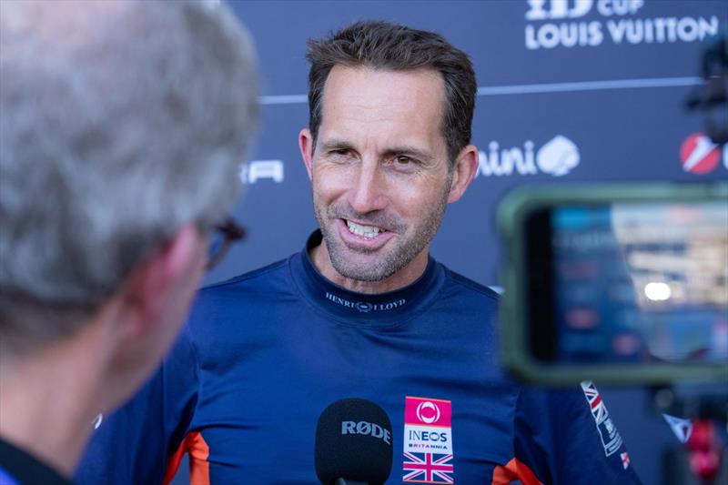 Sir Ben Ainslie talks to the media - photo © Ian Roman / America's Cup 