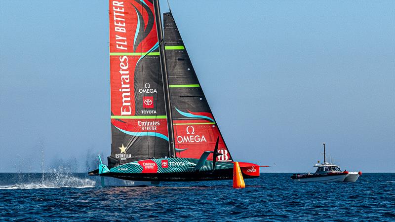 Emirates Team New Zealand, Day 47 of AC75 -  Barcelona. - 11 October 2023 photo copyright Ugo Fonolla / America's Cup taken at Royal New Zealand Yacht Squadron and featuring the AC75 class