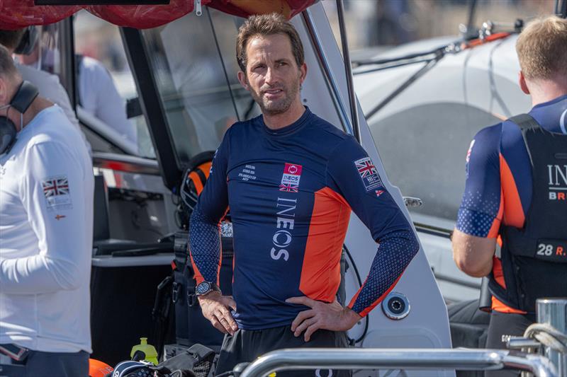 Sir Ben Ainslie will be wearing a different shirt in the net Cup - Barcelona. - 16 October 2024 photo copyright Ian Roman / America's Cup taken at Royal New Zealand Yacht Squadron and featuring the AC75 class