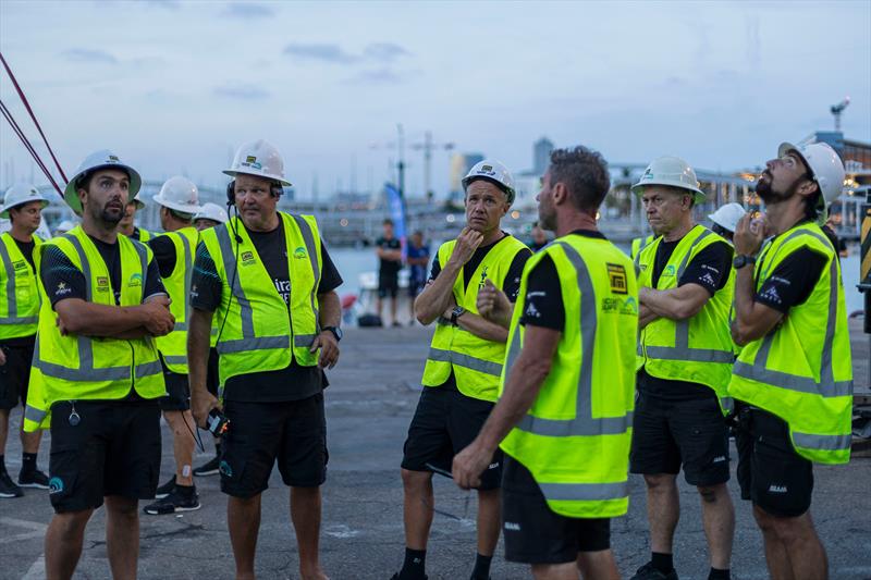 Emirates Team New Zealand design and shore crews work around the clock to repair their AC75 raceboat damaged on Thursday - August 31, 2024 - Barcelona - photo © Emirates Team NZ