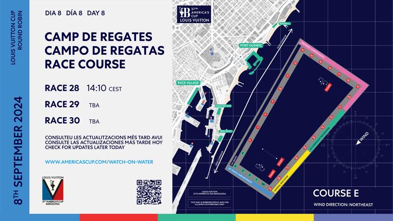 Course location - Day 8 - Round Robin 2 - Louis Vuitton Cup - September 8, 2024 - Barcelona - photo © America's Cup Media