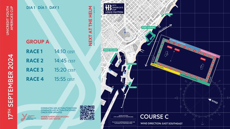 Course - Youth America's Cup - Day 1 - September 17, 2024 - Barcelona - photo © America's Cup Media