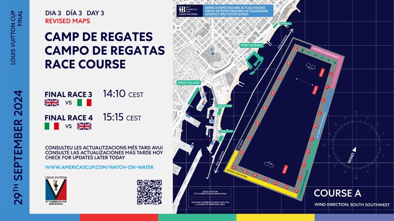 Course location - Finals - Day 4 - Louis Vuitton Cup  - Day 17 - September 29, 2024 - Barcelona - photo © America's Cup Media