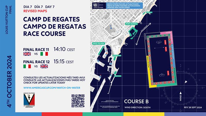 Course Location - Finals - Day 7 - Louis Vuitton Cup - Day 21 - October 4, 2024 - Barcelona - photo © America's Cup Media