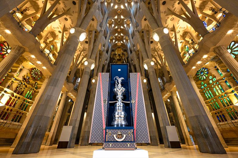 America's Cup Tropy at Sagrada Familia - Barcelona - October 18, 2024 - photo © Ricardo Pinto / America's Cup