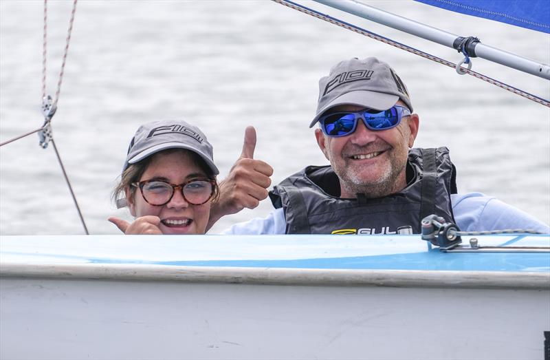 Natalie & Alan Hillman win the 303 two-person fleet in the Hansa UK Nationals at Notts County photo copyright David Eberlin taken at Notts County Sailing Club and featuring the Hansa class